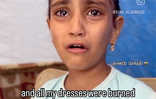 Thumbnail preview image for the video titled: Displaced child mourns her home on Eid