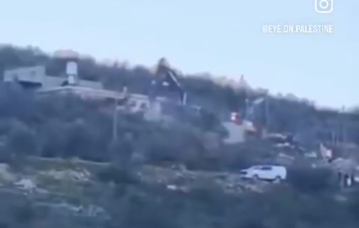 Thumbnail preview image for the video titled: The Israeli excavators demolished a home in Kafr al-Dik village, west of Salfit.