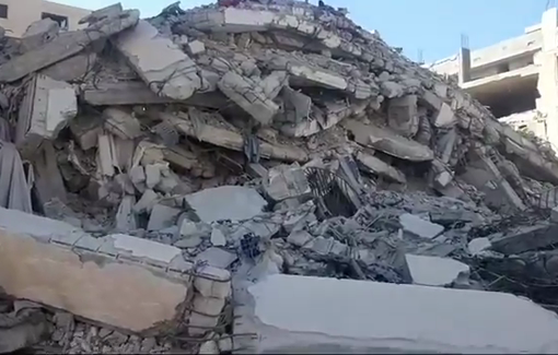 Thumbnail preview image for the video titled: Ruins of Al Naser children hospital, ophthalmic hospital, the psychiatric hospital, and the Rantisi hospital in Gaza city after Israeli bombardment