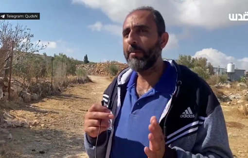Thumbnail preview image for the video titled: Israeli settlers stole around 300 head of cattle and destroyed the property of residents of Jorat Al Khalil